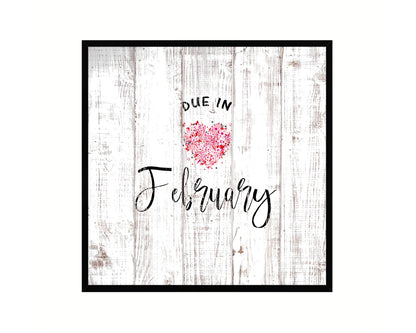 Baby Due In February Pregnancy Announcement Personalized Frame Print Wall Decor Art Gifts