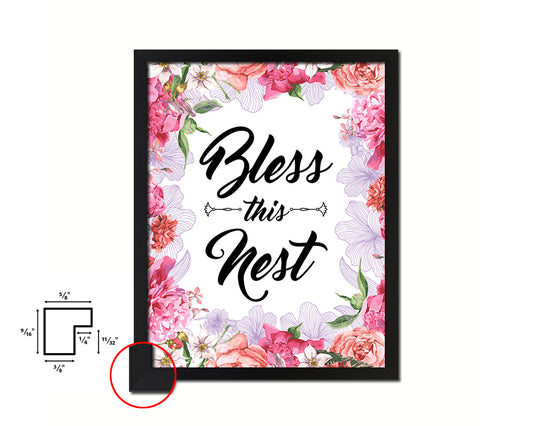 Bless this nest Quote Framed Print Home Decor Wall Art Gifts