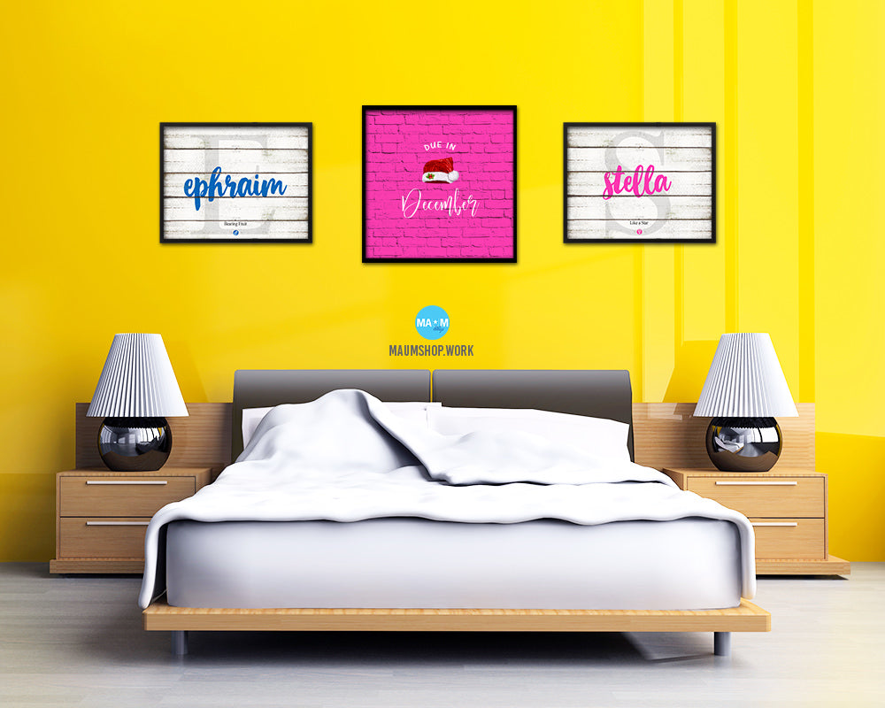 Baby Due In December Pregnancy Announcement Personalized Frame Print Wall Decor Art Gifts