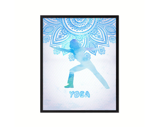 Warrior II Virabhadrasana II Yoga Wood Framed Print Wall Decor Art Gifts