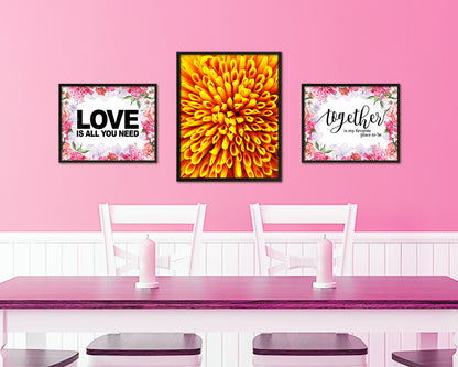 Chrysanthemum Yellow Flower Wood Framed Paper Print Wall Decor Art Gifts