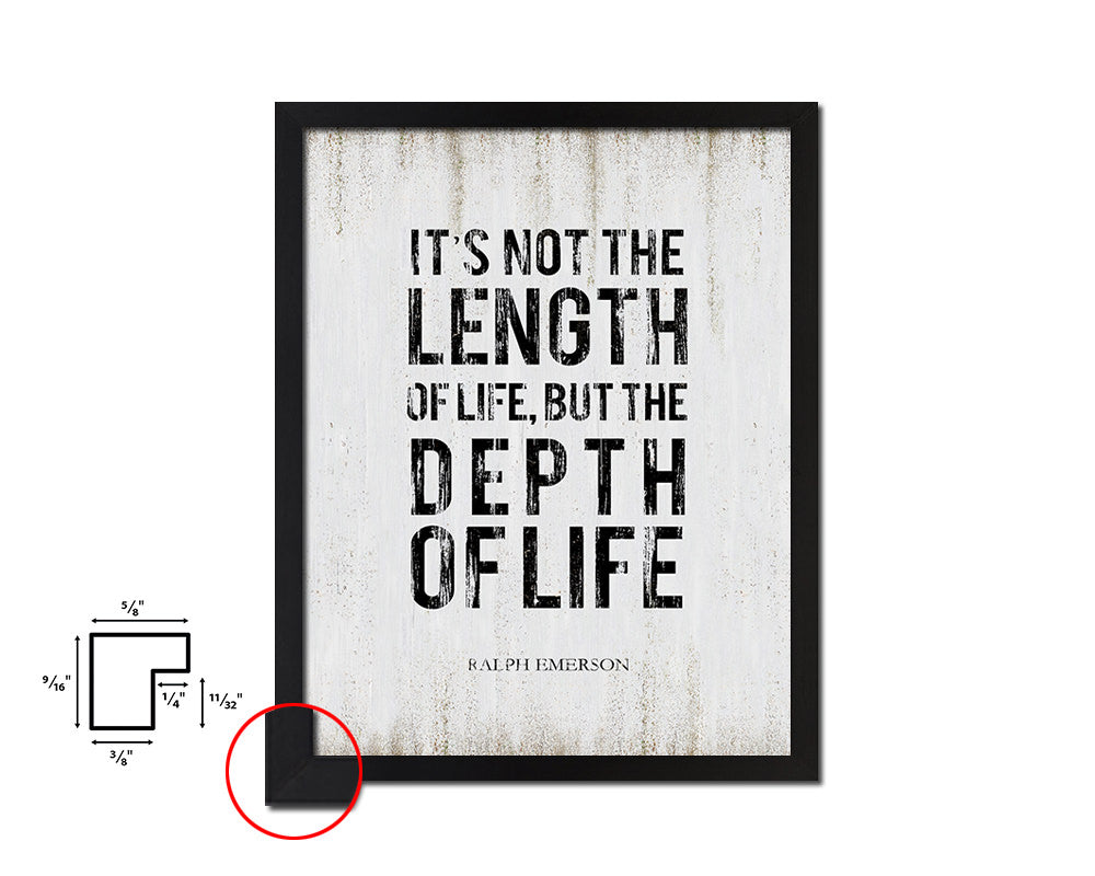 It's not the length of life Quote Wood Framed Print Wall Decor Art
