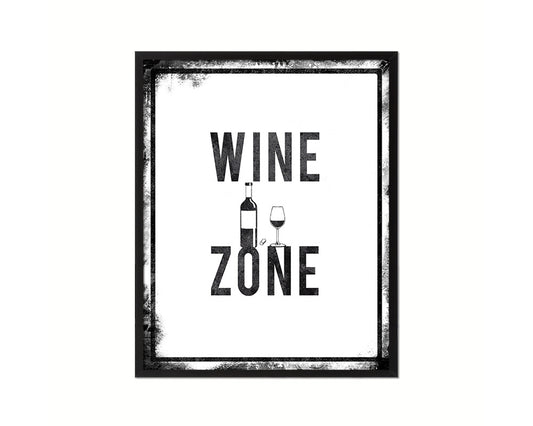 Wine Zone Notice Danger Sign Framed Print Home Decor Wall Art Gifts