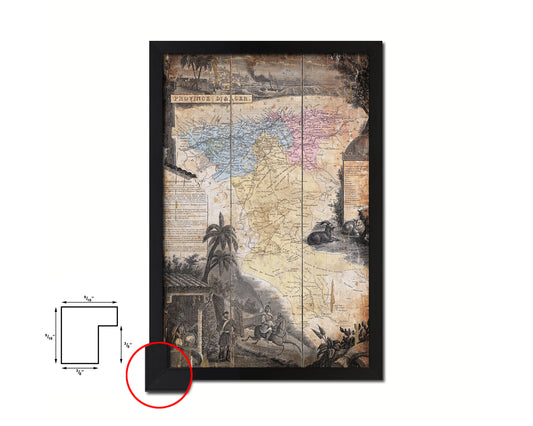 Province D'alcer Antique Map Wood Framed Print Art Wall Decor Gifts