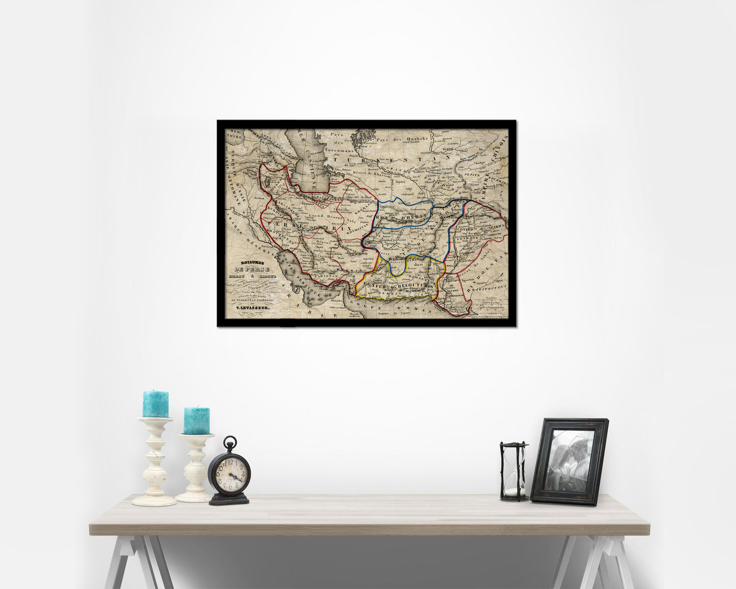 Persia Middle East Iraq Iran Historical Map Framed Print Art Wall Decor Gifts