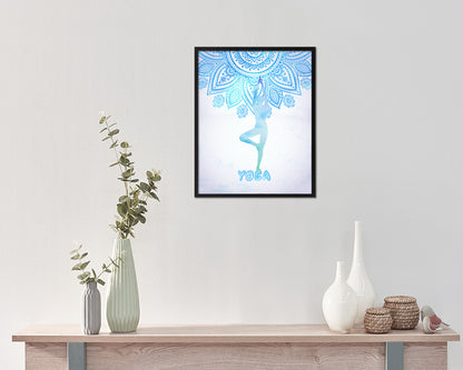 Mountain Pose Yoga Wood Framed Print Wall Decor Art Gifts