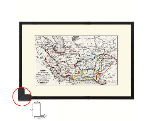 Persia Middle East Iraq Iran Old Map Framed Print Art Wall Decor Gifts