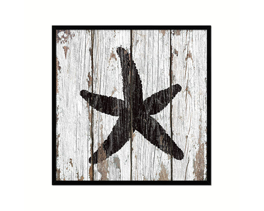 Starfish Nautical Wood Framed Gifts Ocean Beach Fishing Home Decor Wall Art Prints