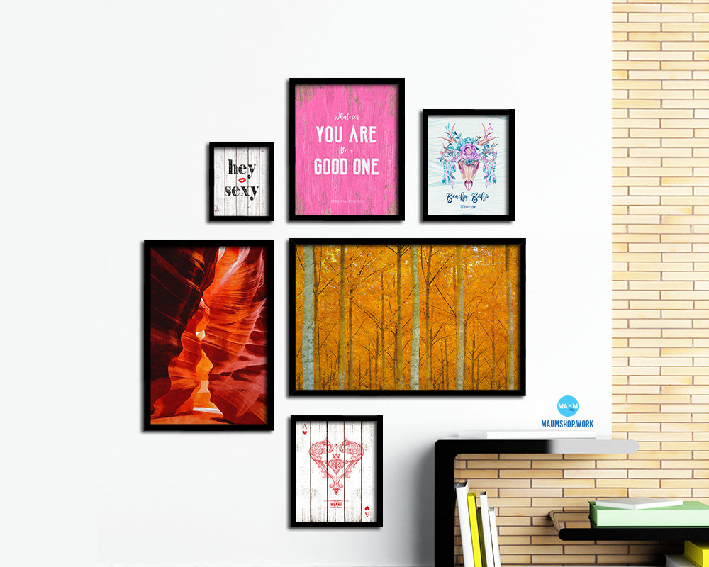 Autumn in the Trees Leaves Turned Bright Yellow Vibrant Seasonal Color Landscape Print Art