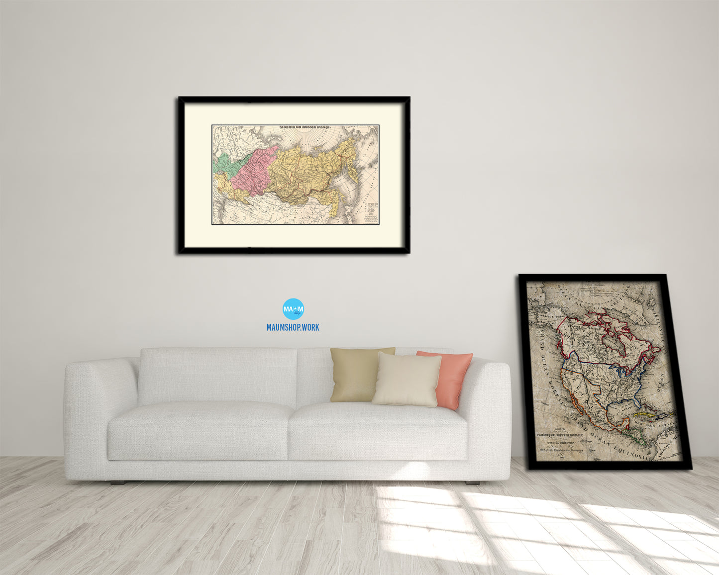 Siberia Russia 1875 Old Map Framed Print Art Wall Decor Gifts