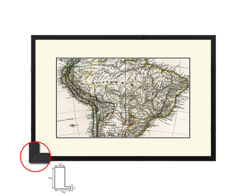 South America Stieler Brazil 1875 Old Map Framed Print Art Wall Decor Gifts
