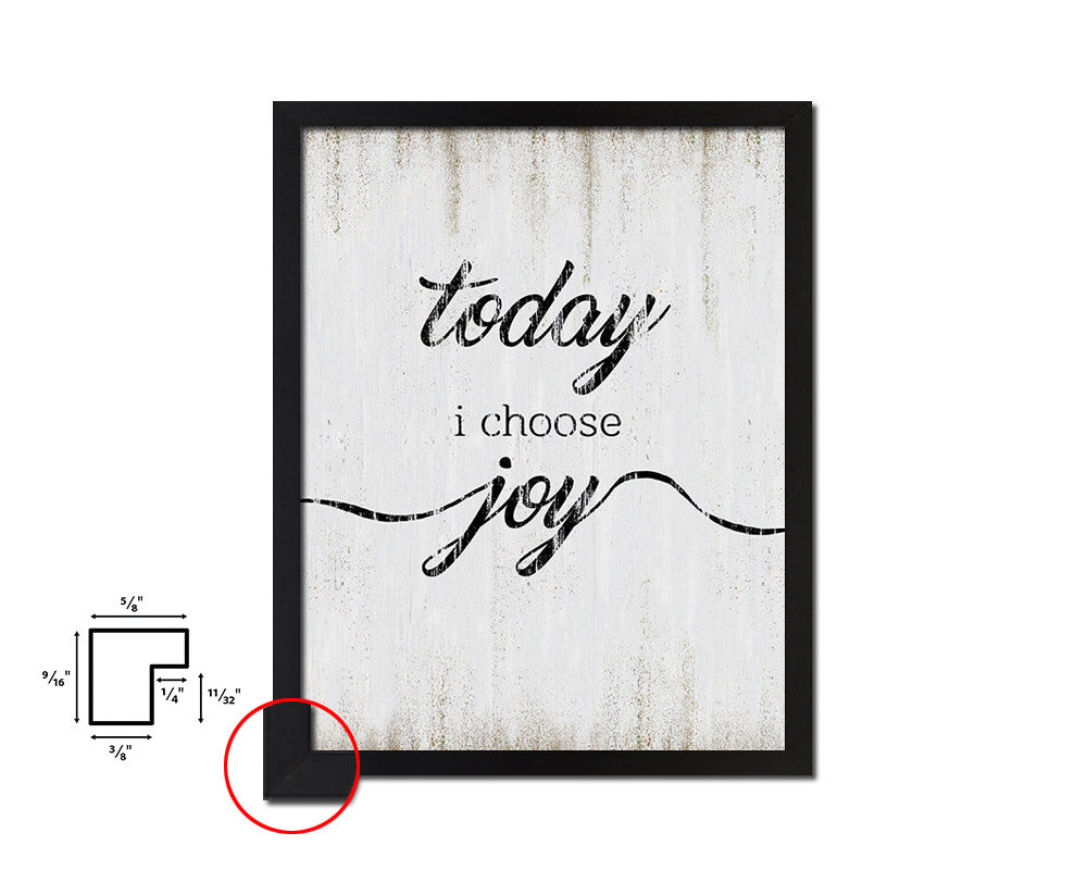 Today I choose joy Quote Wood Framed Print Wall Decor Art