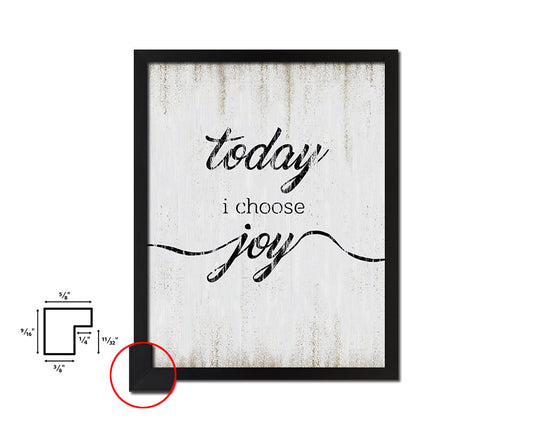 Today I choose joy Quote Wood Framed Print Wall Decor Art