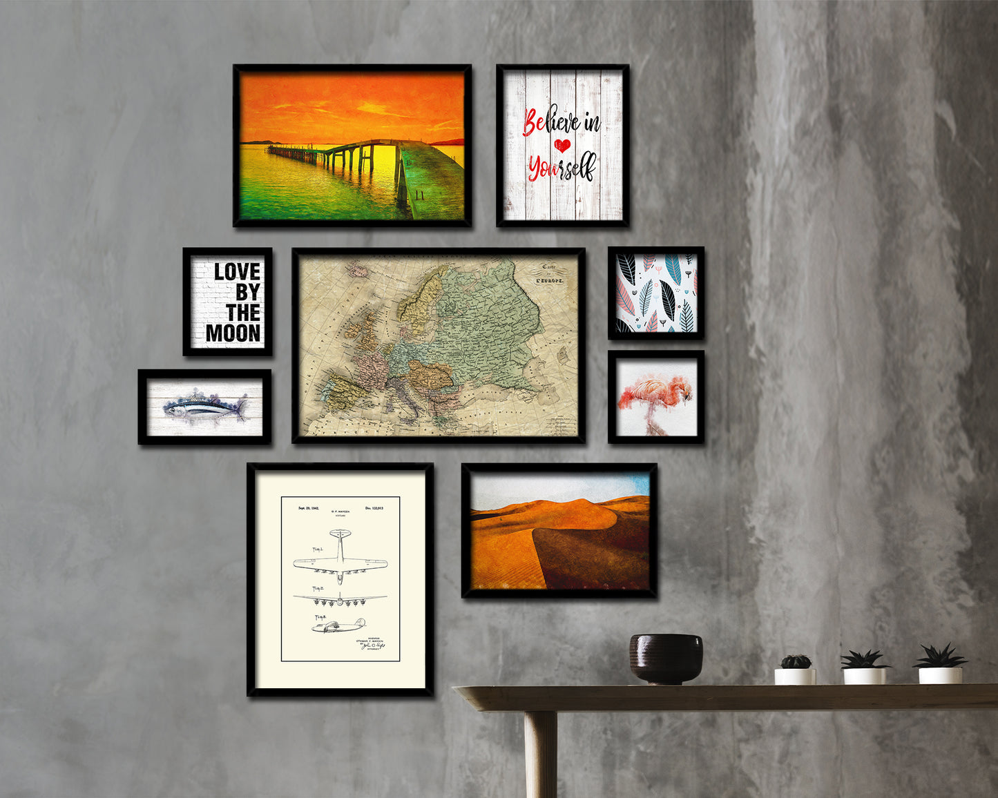 Europe Germany 1908 Historical Map Framed Print Art Wall Decor Gifts