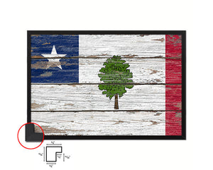 Magnolia City Mississippi State Rustic Flag Wood Framed Paper Prints Decor Wall Art Gifts