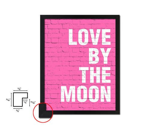 Love by the moon Quote Saying Framed Print Home Decor Wall Art Gifts