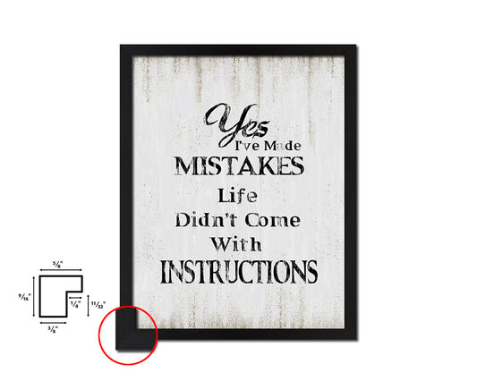 Yes I've made mistakes Quote Wood Framed Print Wall Decor Art