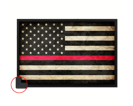 Thin Red Line Honoring Law Enforcement American Vintage Military Flag Art