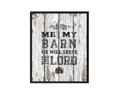 As for me & my barn, we will serve the Lord Quote Wood Framed Print Home Decor Wall Art Gifts