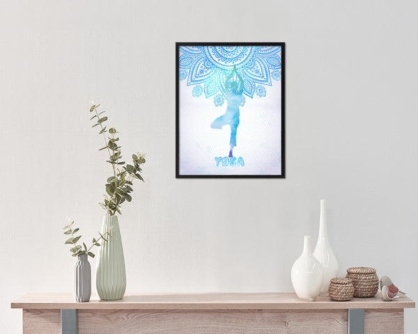 Tree Vrksasana Yoga Wood Framed Print Wall Decor Art Gifts