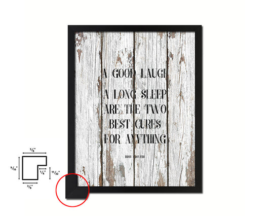 A good laugh & a long sleep are the two best cures Quote Framed Print Home Decor Wall Art Gifts