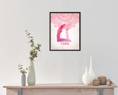 Camel Pose Ustrasana Yoga Wood Framed Print Wall Decor Art Gifts