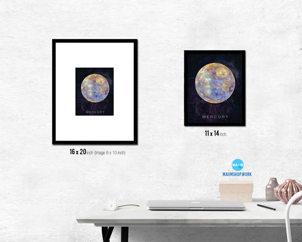 Mercury Planet Prints Watercolor Solar System Framed Print Home Decor Wall Art Gifts