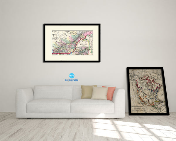 Ontario Canada Old Map Framed Print Art Wall Decor Gifts