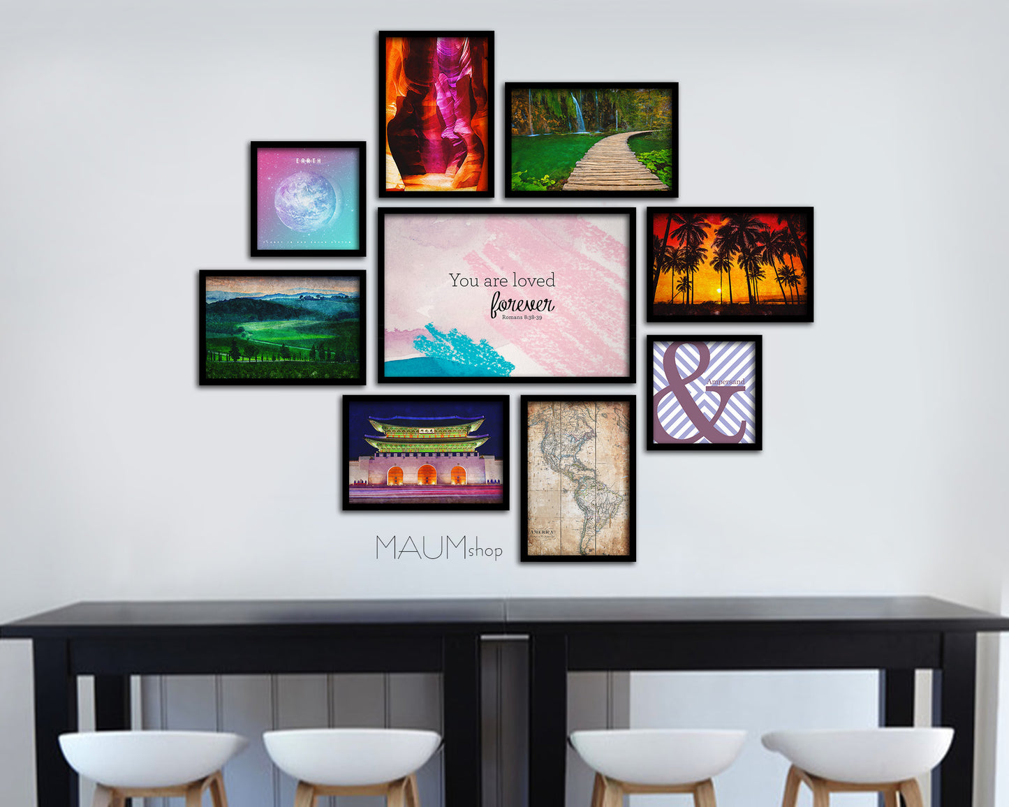 You are loved forever Bible Verse Scripture Framed Print Wall Decor Art Gifts