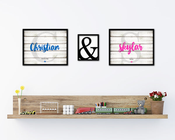 Christian Personalized Biblical Name Plate Art Framed Print Kids Baby Room Wall Decor Gifts