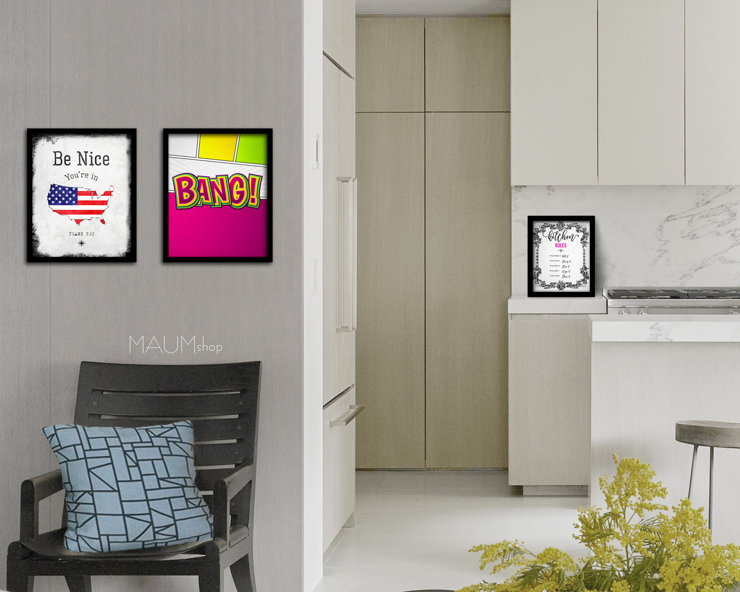 Bang Quote Framed Print Wall Decor Art Gifts