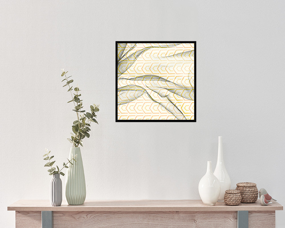 Abstract Yellow Artwork Wood Frame Gifts Modern Wall Decor Art Prints