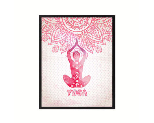 Lion Pose Simhasana Yoga Wood Framed Print Wall Decor Art Gifts