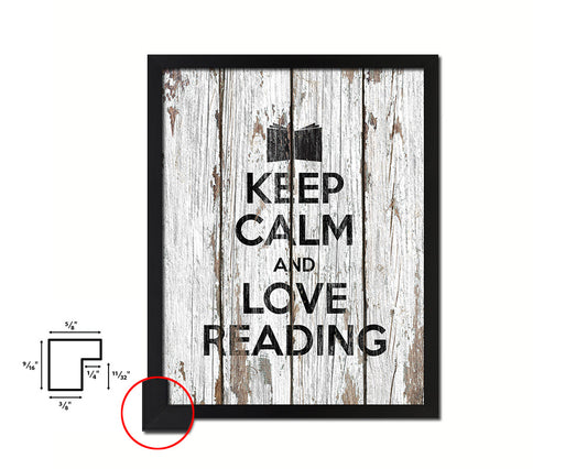 Keep calm and love reading Quote Framed Print Home Decor Wall Art Gifts