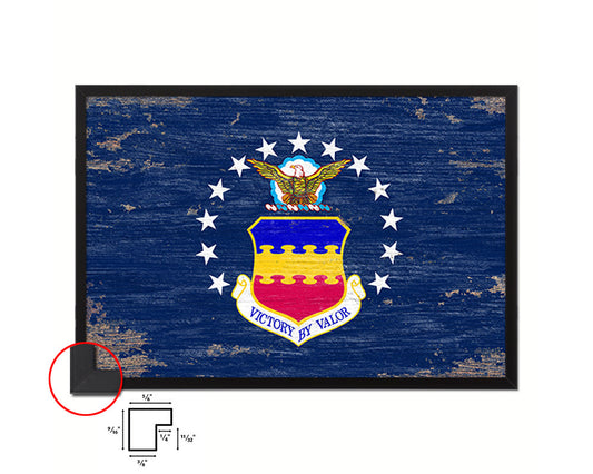 104th Fighter Wing Shabby Chic Emblem Flag Wood Framed Prints Wall Art Decor Gifts