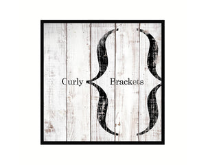 Curly Brackets Punctuation Symbol Framed Print Home Decor Wall Art English Teacher Gifts