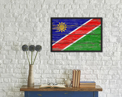 Namibia Country Wood Rustic National Flag Wood Framed Print Wall Art Decor Gifts