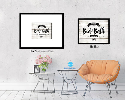 Fresh Bed & Bath Vintage Sign Fine Art Paper Prints Wood Frame Wall Art Decor Gifts