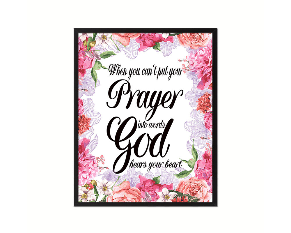 When you can't put your prayer into words Quote Framed Print Home Decor Wall Art Gifts