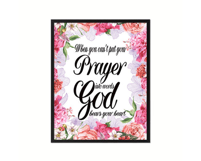 When you can't put your prayer into words Quote Framed Print Home Decor Wall Art Gifts