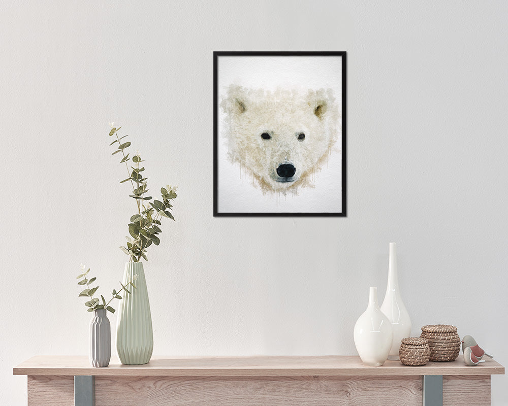 Polar Animal Painting Print Framed Art Home Wall Decor Gifts