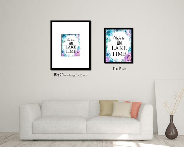 We're on island time Quote Boho Flower Framed Print Wall Decor Art
