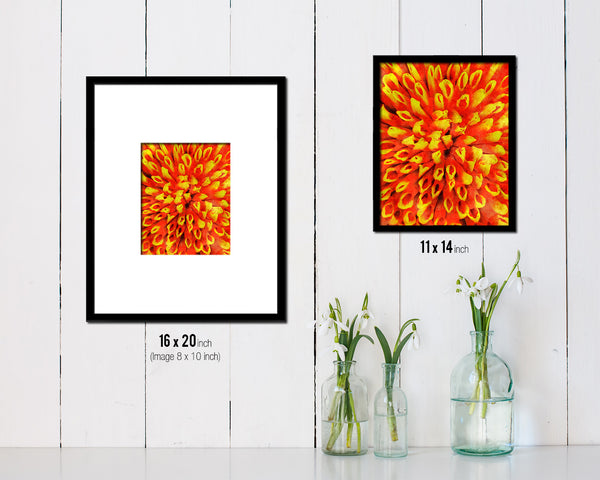 Chrysanthemum Yellow Flower Wood Framed Paper Print Wall Decor Art Gifts