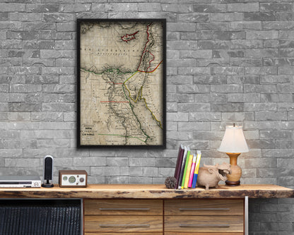 Egypt and Phoenicia Historical Map Wood Framed Print Art Wall Decor Gifts
