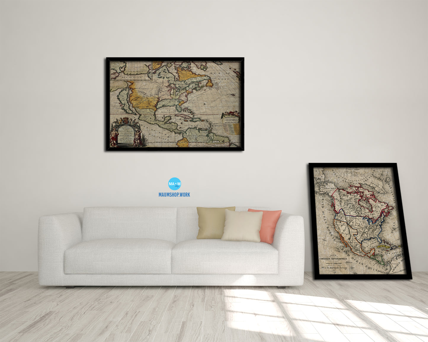 North America Louis Hennepin In Amsterdam 1698 Historical Map Framed Print Art Wall Decor Gifts