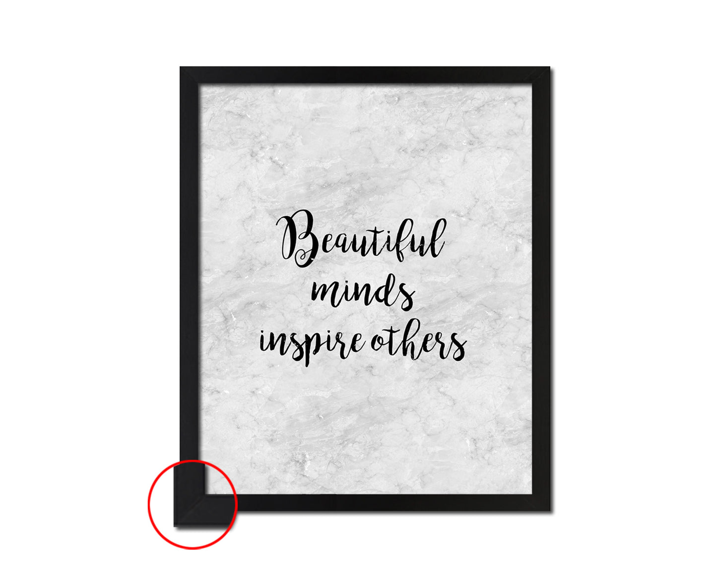Beautiful minds inspire others Inspirational Quote Framed Print Wall Art Decor Gifts