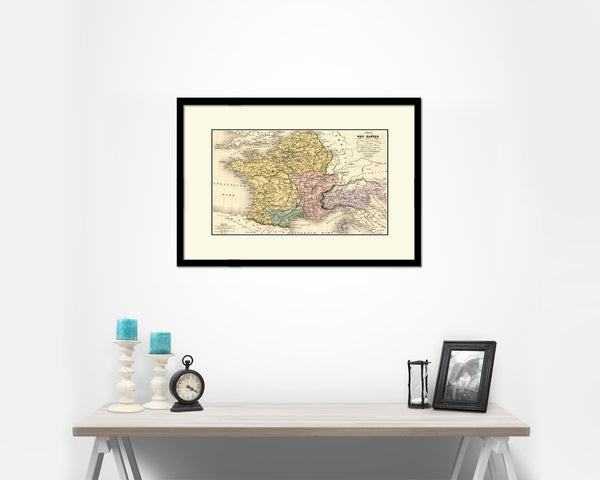 France Old Map Framed Print Art Wall Decor Gifts