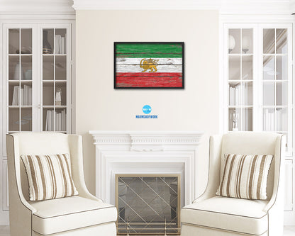 Iran Country Wood Rustic National Flag Wood Framed Print Wall Art Decor Gifts