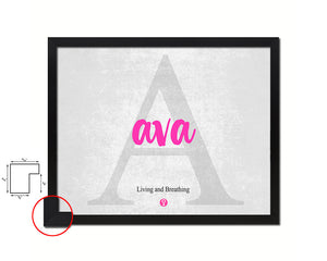 Ava Personalized Biblical Name Plate Art Framed Print Kids Baby Room Wall Decor Gifts
