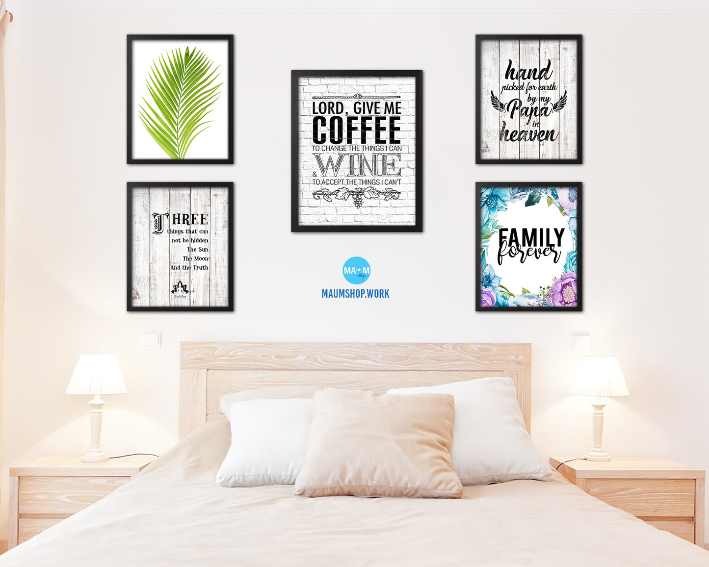 Lord, give me  coffee to  change the things I can Words Wood Framed Print Wall Decor Art Gifts